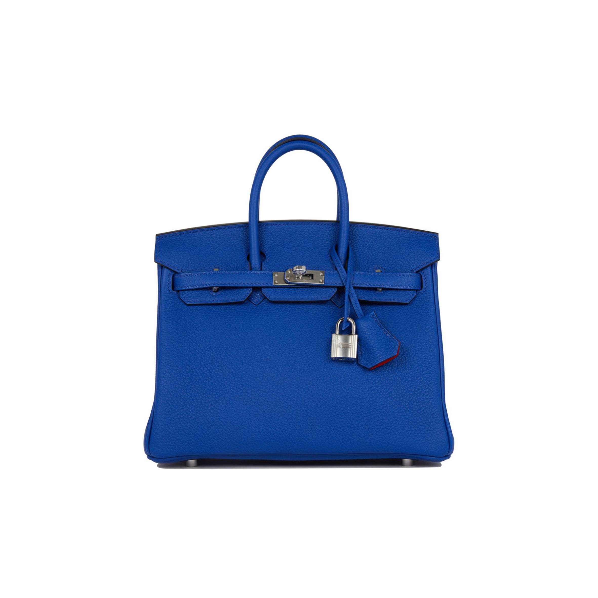 H**me5 BIRKIN 25 BLEU ROYAL VERSO TOGO PALLADIUM HARDWARE HANDMADE (25cm) Master Quality